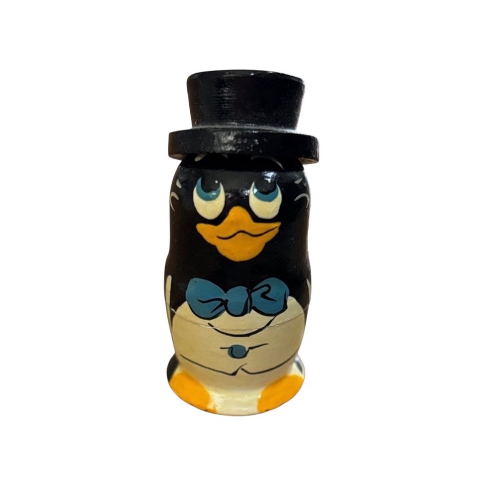 Wooden Nesting Doll Penguins Set of 5
